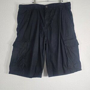 Anchor Blue Vintage 90s Cargo Shorts Men Size 40 Black Pockets Casual Cotton